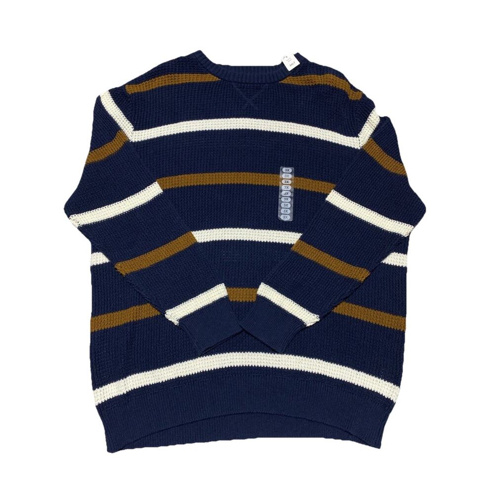 Dip Sweater Mens XXXLT Blue Striped Rustic Heavy Knit Winter Classic 3XLT New